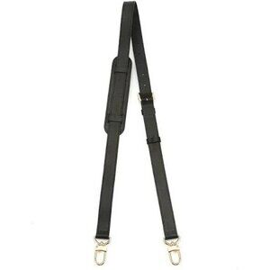 Black Leather Replacement Strap for Louis Vuitton Keepall 2.5cm crossbody Silver